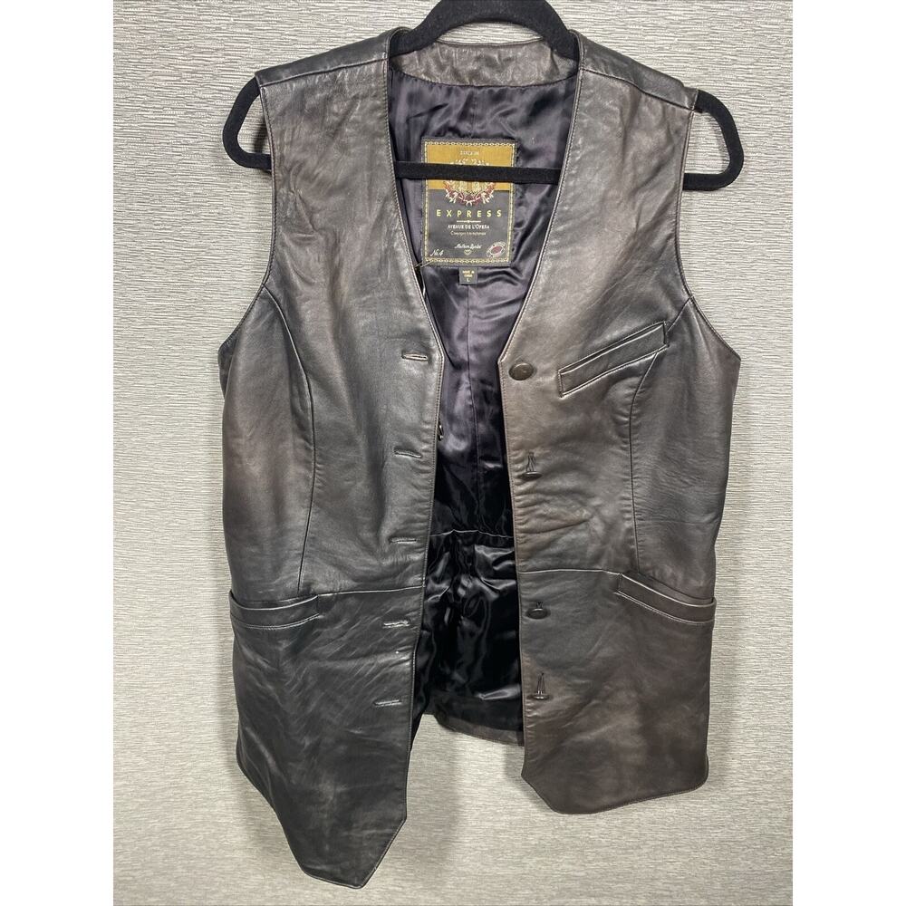 Express Avenue De L’Opera Women's Leather Vest Size Large